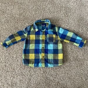 Cherokee toddler boys plaid button down shirt size 18 months